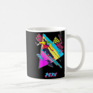 Caneca De Café Aventura de esqui peruana vibrante gráfico peru es