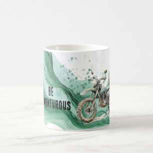 Caneca De Café Aventura de Motocicleta Verde