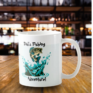 Caneca De Café Aventura de Pesca do Papai Divertido Personalize