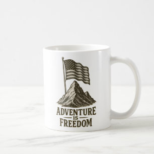 Caneca De Café Aventura é Design Patriótico da Liberdade