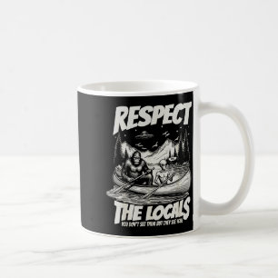 Caneca De Café Aventura engraçada de canoa com bigfoot alienígena