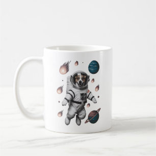 Caneca De Café Aventura Espacial Com Um Astronauta Cachorro
