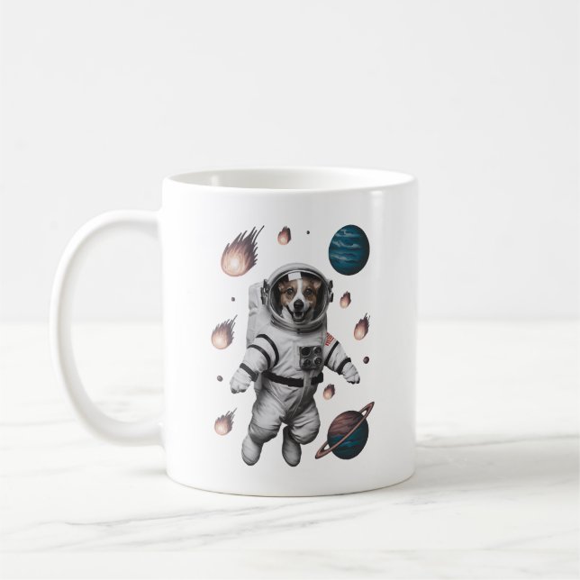 Caneca De Café Aventura Espacial Com Um Astronauta Cachorro (Esquerda)