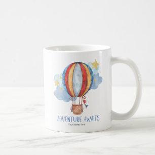 Caneca De Café Aventura Espera Balão de Ar Quente 