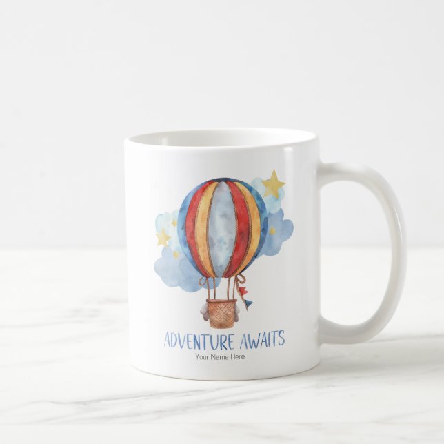 Caneca De Café Aventura Espera Balão de Ar Quente  (Direita)