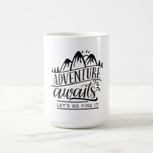 Caneca De Café Aventura Espera Vamos Encontrá-la