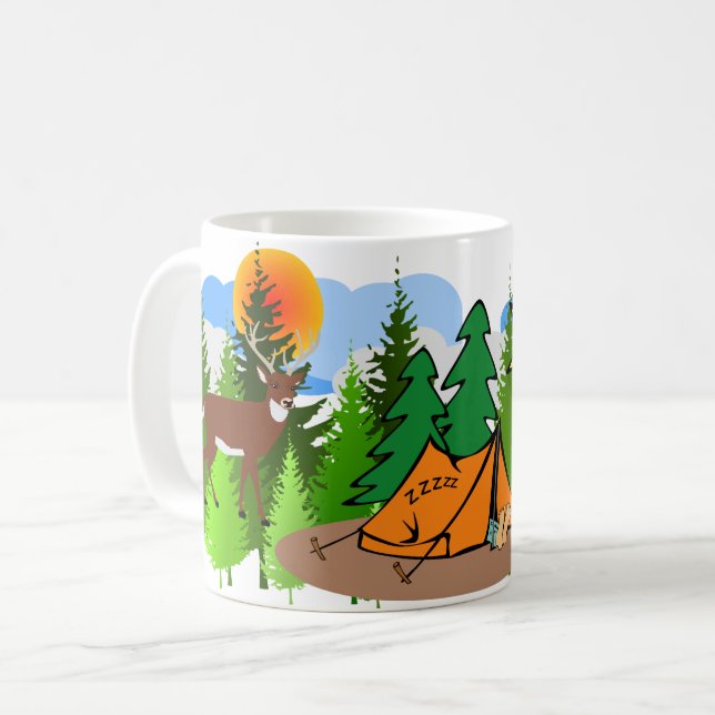 Caneca De Café Aventura Florestal de Acampamento da Natureza Selv (Frente Esquerda)
