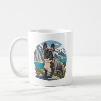 Caneca De Café Aventura Majestosa do Bulldog Francês no Lago da M