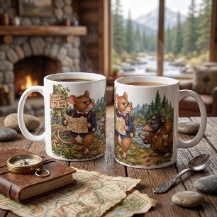 Caneca De Café Aventura na Floresta com Tux e Twitch