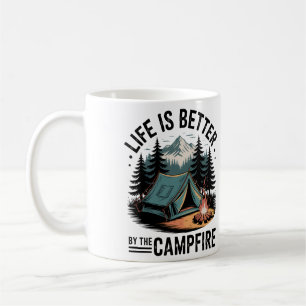 Caneca De Café Aventura na Natureza Aconchegante Acampamento Fogu