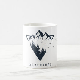 Caneca De Café Aventura para Montanhas Geométricas Modernas