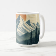 Caneca de Café Aventura Pôr do Sol em Montanhas Vi