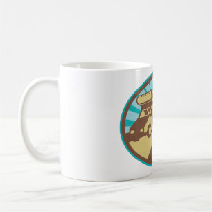 Caneca De Café Aventura Retro de Campervan de RV Montanha Sol Vin