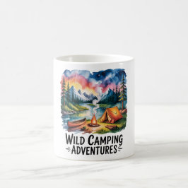 Caneca De Café Aventuras de Camping Selvagens Design