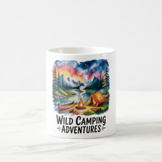 Caneca De Café Aventuras de Camping Selvagens Design
