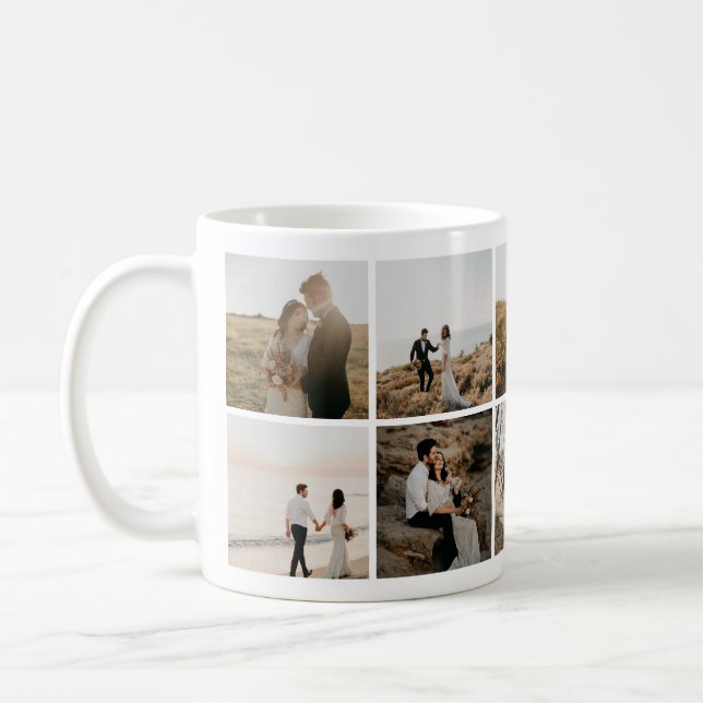 Caneca De Café Aventuras de Casamento Deliciosas Mug Foto Collage (Esquerda)