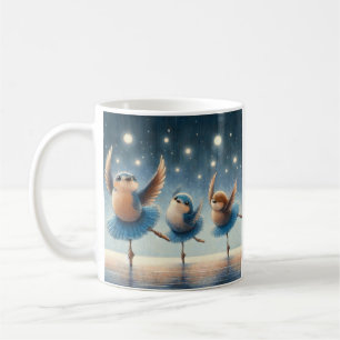Caneca De Café Aves Balés Azuis