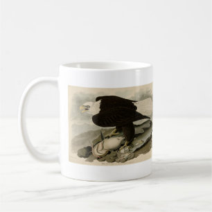 Caneca De Café Aves de Audubon com cabeça branca (Águia Balda) da