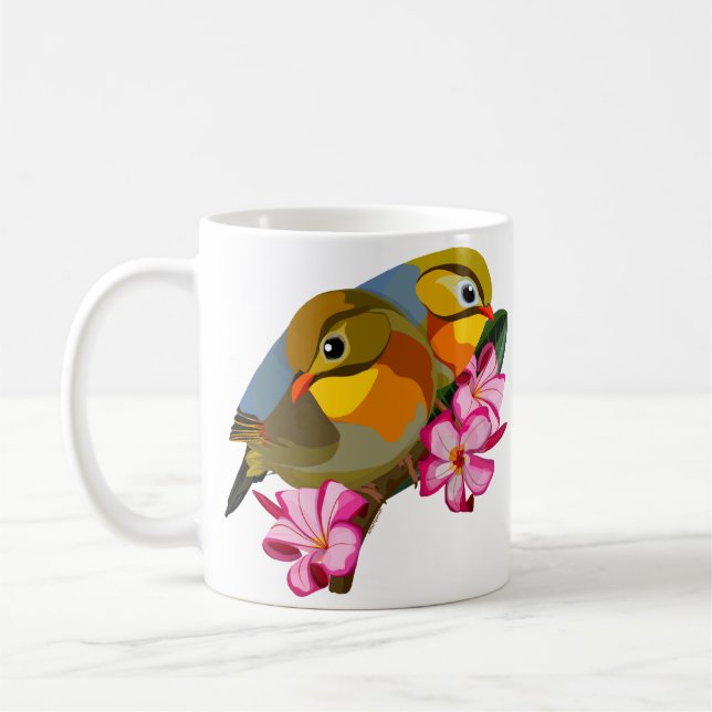 CANECA DE CAFÉ AVES DE LEIOTRÓTIX COM PELO VERMELHO (Esquerda)