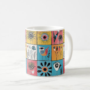 Caneca De Café Aves e abstrato