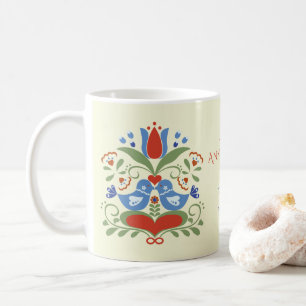 Caneca De Café Aves e Blossomas