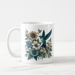 Caneca De Café Aves E Flores