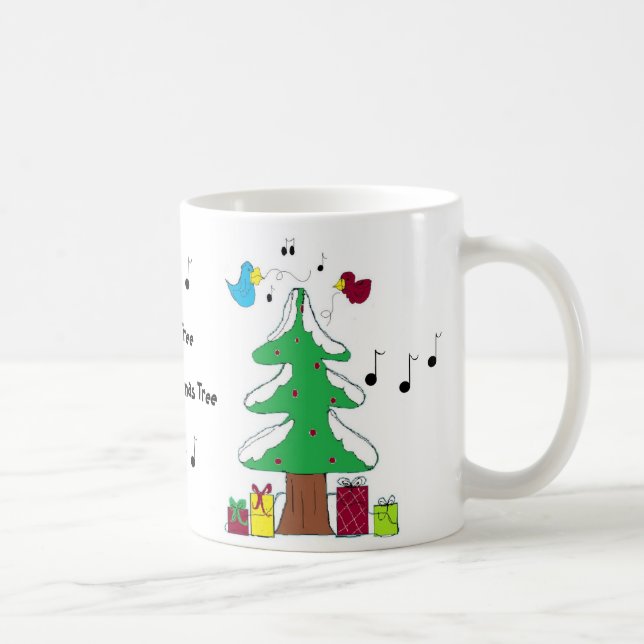 Caneca De Café Aves e Notas Musicais (Direita)
