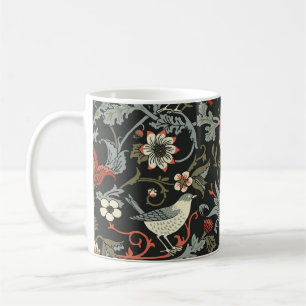 Caneca De Café Aves Florais Vintage Escuras Encantadas
