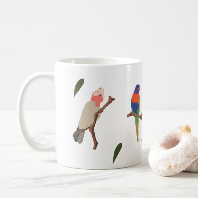 Caneca De Café Aves Nativas Australianas (Com Donut)