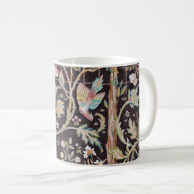 Caneca De Café Aves no Jardim Flor, William Morris (Frente Esquerda)