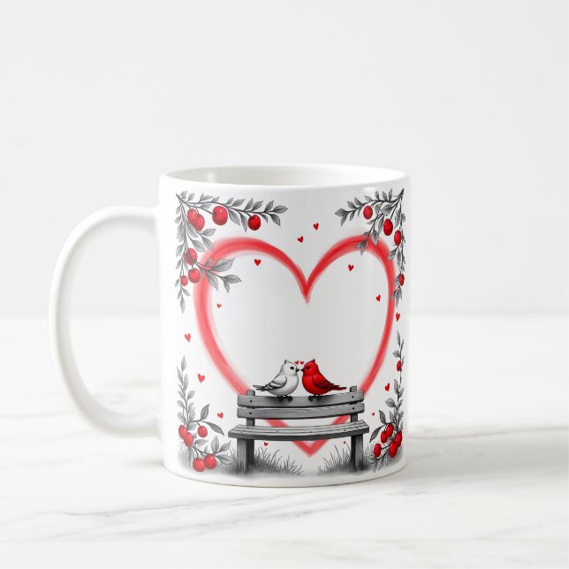 Caneca De Café Aves para Dia de os namorados (Esquerda)
