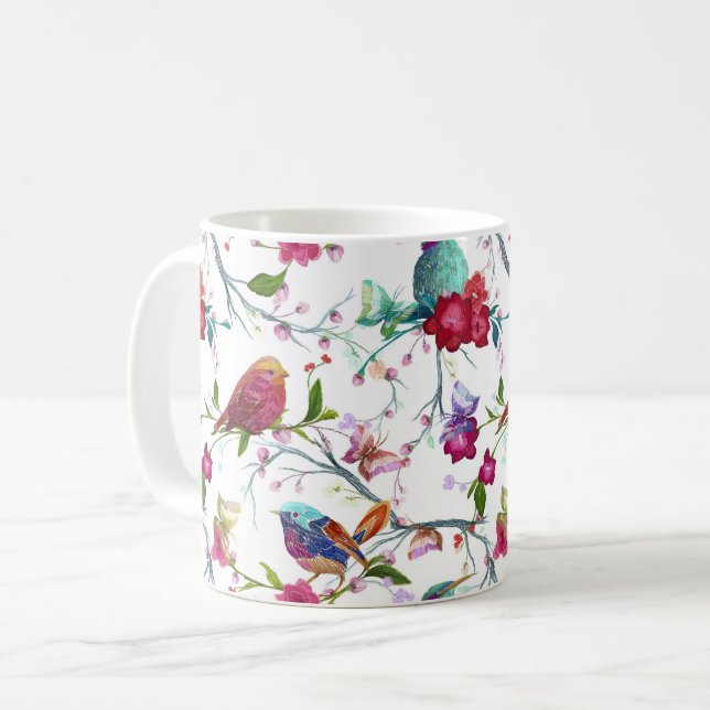 Caneca De Café Aves primavera (Frente Esquerda)