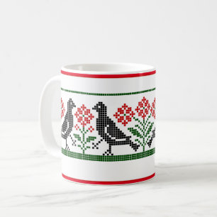 Caneca De Café Aves Renascentistas e Flores Coffee Mug