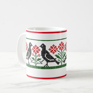 Caneca De Café Aves Renascentistas e Flores Coffee Mug