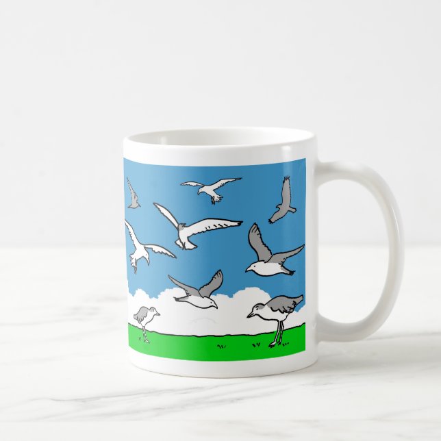 Caneca De Café Aves voando alto (Direita)