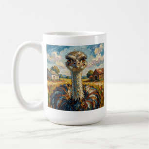 Caneca De Café Avestruz Engraçado Impasto em uma Fazenda Personal