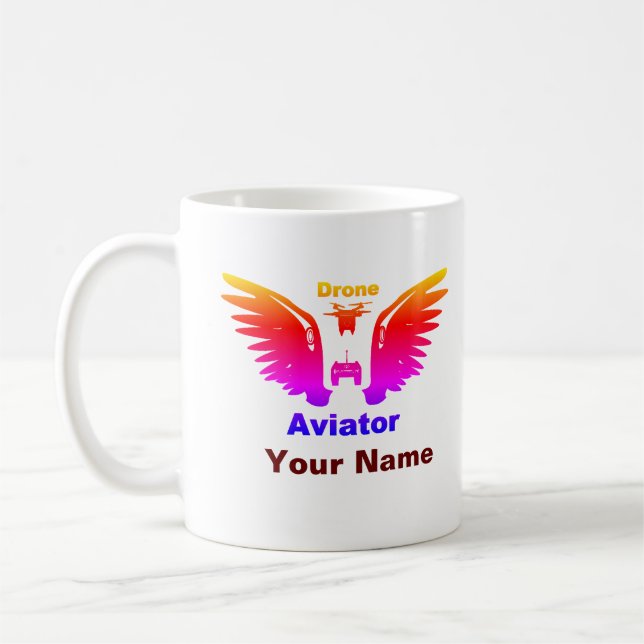Caneca De Café Aviador de Drone (Esquerda)