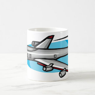 Caneca De Café Avião a Jato Para Fãs de Aviação