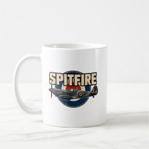 Caneca De Café Avião de combate Spitfire vintage da Segunda Guerr