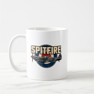 Caneca De Café Avião de combate Spitfire vintage da Segunda Guerr
