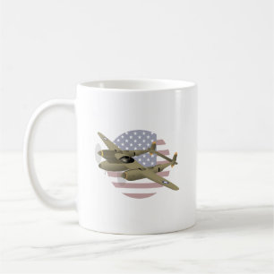 Caneca De Café Avião de raios WW2 P-38