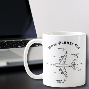 Caneca De Café Avião Engraçado Como os Aviões Voam, Tripulação de