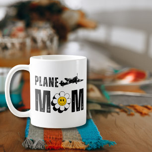 Caneca De Café AVIÃO Mãe, Flor & Avião Antigo, Aviação Engraçada