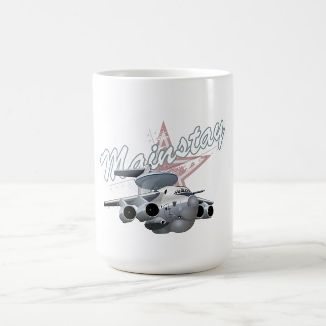 Caneca De Café Avião militar de animação (Centro)