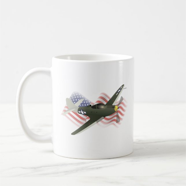 Caneca De Café Avião P-39 Airacobra WW2 (Esquerda)