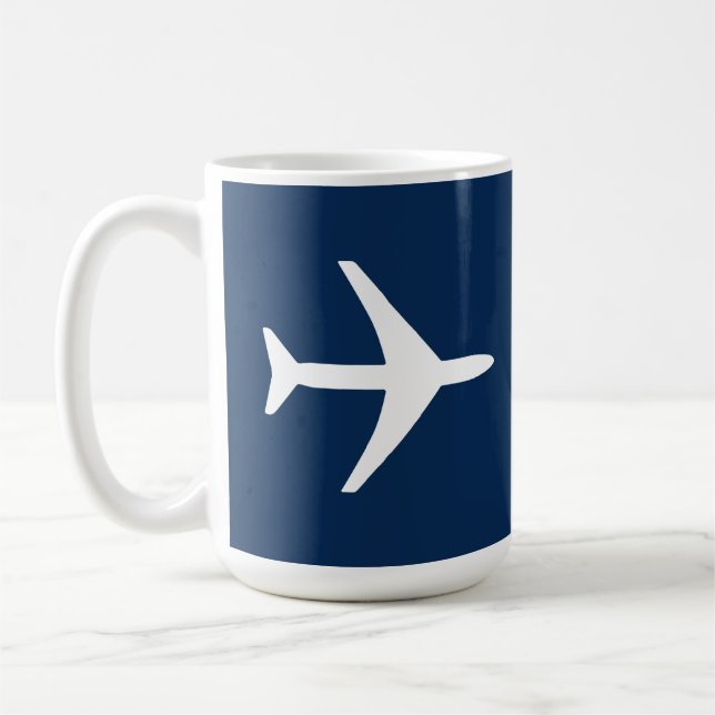 Caneca De Café Avião-Piloto de Avião Funky Avie Voando Céu (Esquerda)