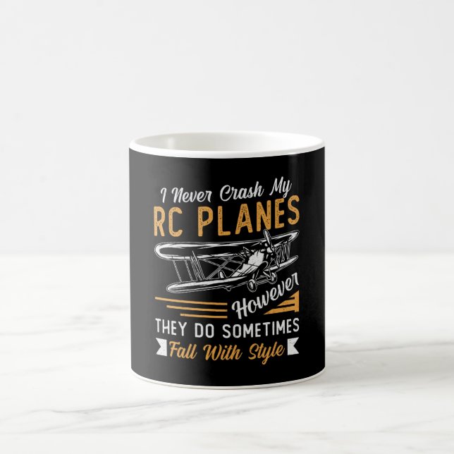 Caneca De Café Avião Piloto de Avião RC Eu Nunca Quebro Meus Aviõ (Centro)