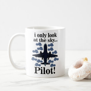 Caneca De Café Avião Piloto Eu Só Olho Para O Piloto Do Céu