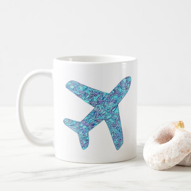 Caneca De Café Avião "Piloto" fonético alfabético  (Com Donut)