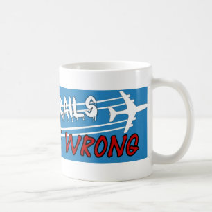 Caneca De Café Avião pulverizando trilhas químicas riscado